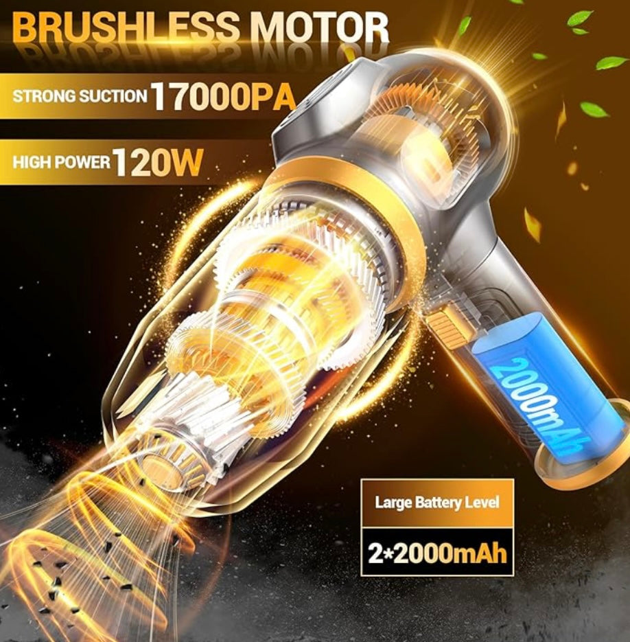 TurboVac Mini Pro™ – Portable Cordless Car Vacuum Cleaner